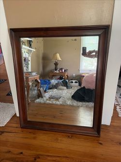 Large cherry Wooden Framed Mirror