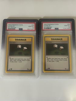 Two Pokemon 1999 PSA 10 First Edition Gambler