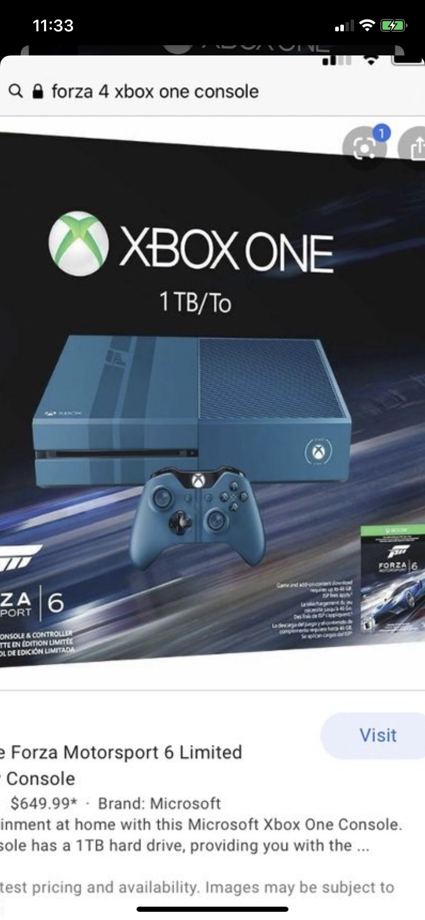 Forza 6 limited edition Xbox one