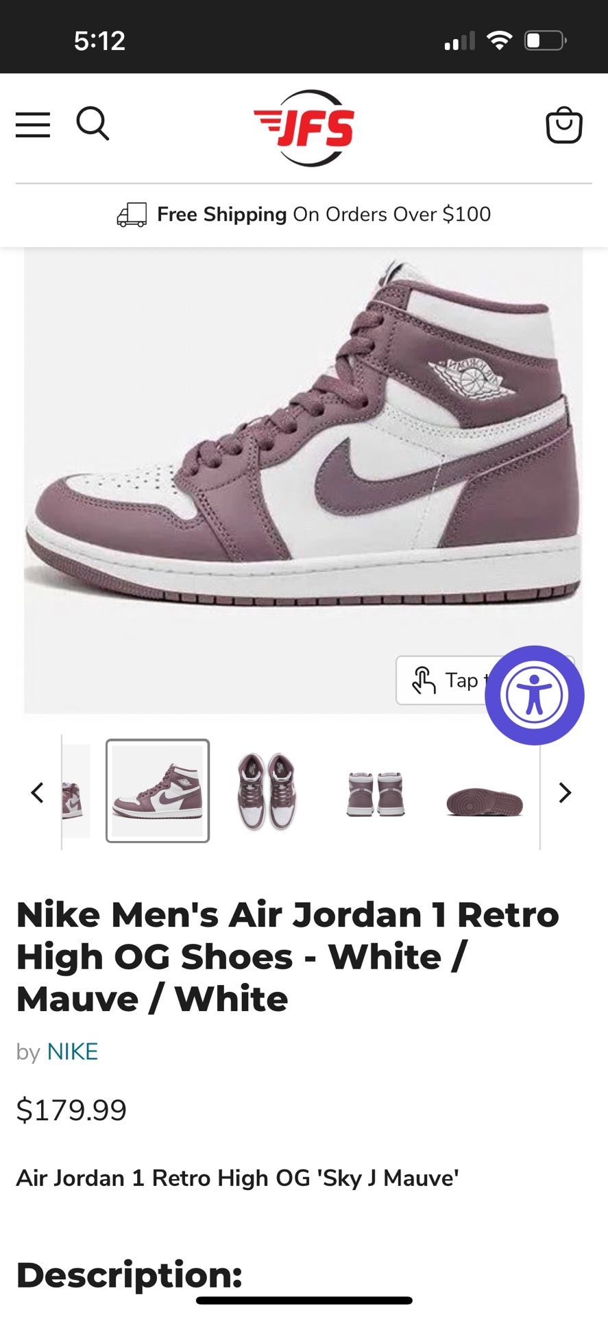 $140 - Nike Air Jordan 1 Retro High OG - Size 10 (Never Worn)