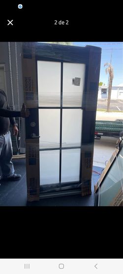 Sunshine Windows Glass Door with Dark Frame