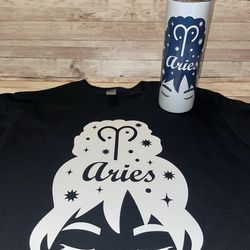 Aries T-shirt and tumbler set