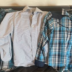 Kids Plaid Dress Shirts, Size small (8-10). 