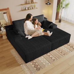 80" Double Chaise Lounge, Cloud Couch, Bed, Sofa, Sleeper