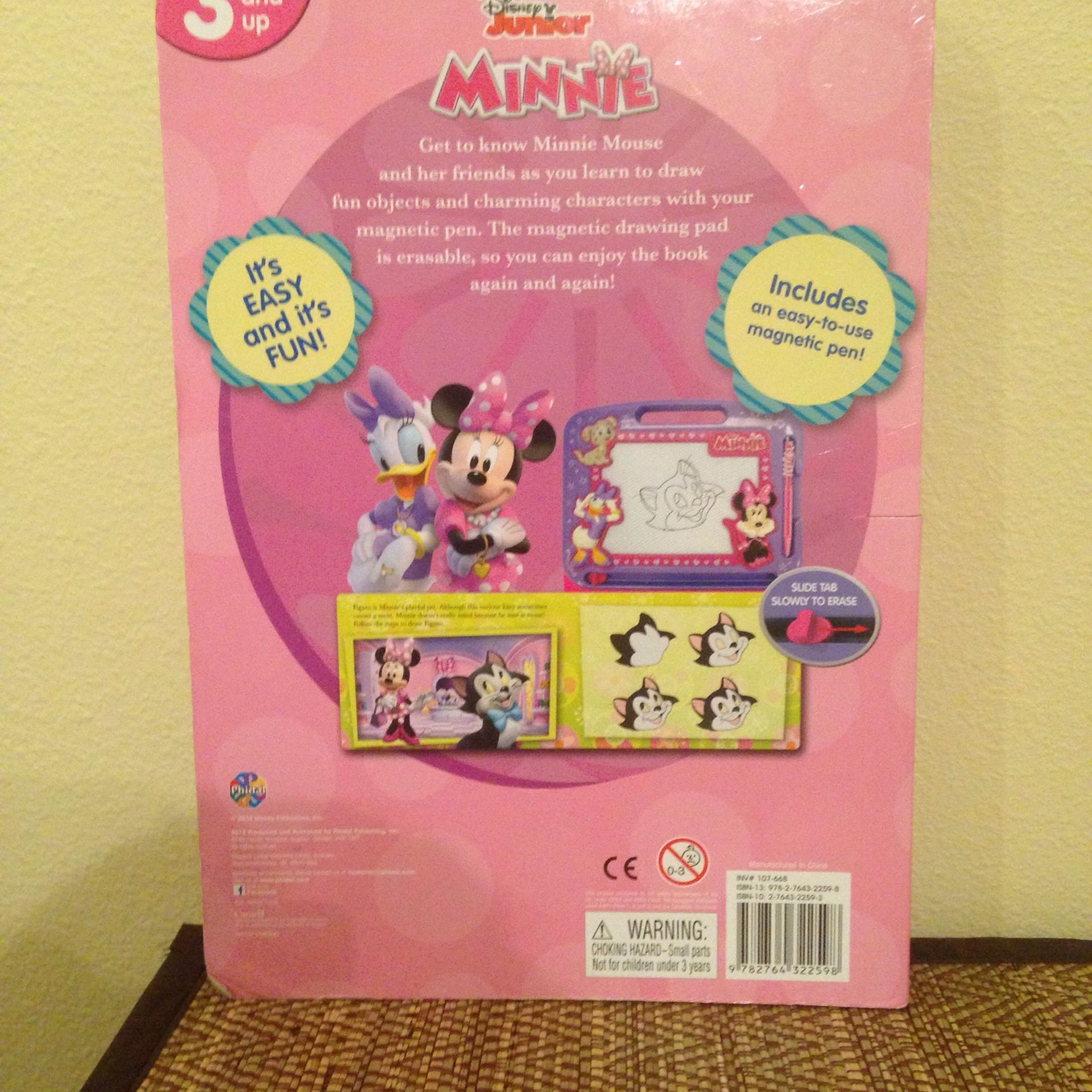 Disney Junior Minnie Book & Magnetic Pad W/magnetic Pen