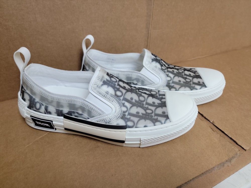 Dior B23 Slip On Oblique Transparent Trainers Black White Size 40 Us 7
