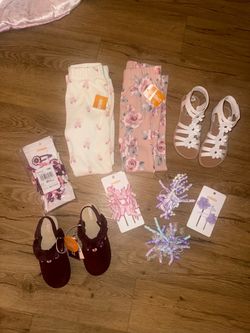 Little girls shoes leggings and accessories