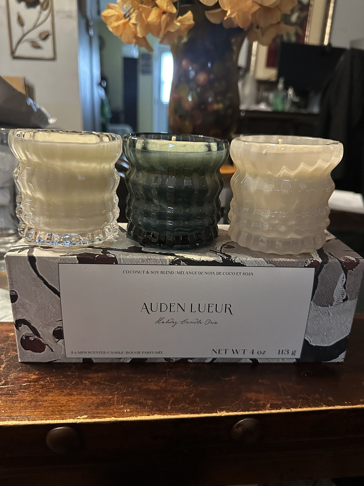 Auden Lueur Holiday Boxed Candle Trio