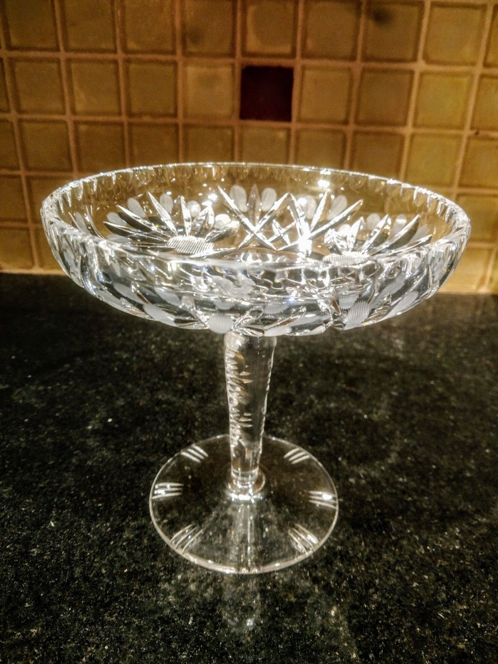 Vintage Crystal Compote Candy Dish
