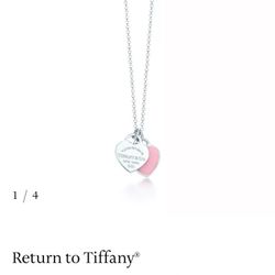 Tiffany & Co. Pink Double heart Tag Pendant