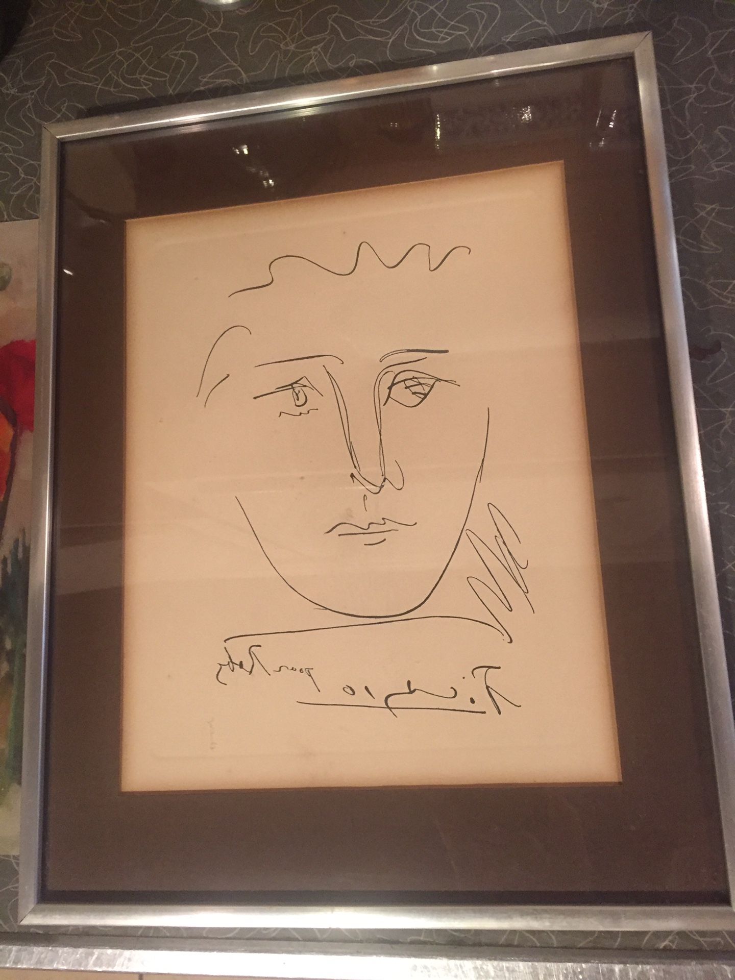 Original “POUR ROBY” Original EtchingPablo Picasso Beautifully Framed. $100.