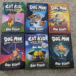 Brand New Set Of 6 Dog Man  Books By Dav Pilkey