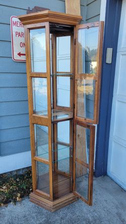Vintage Oak Curio/Display Cabinet