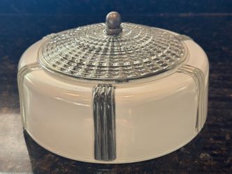 Antique vintage Art Deco Ceiling Flush mount glass light
