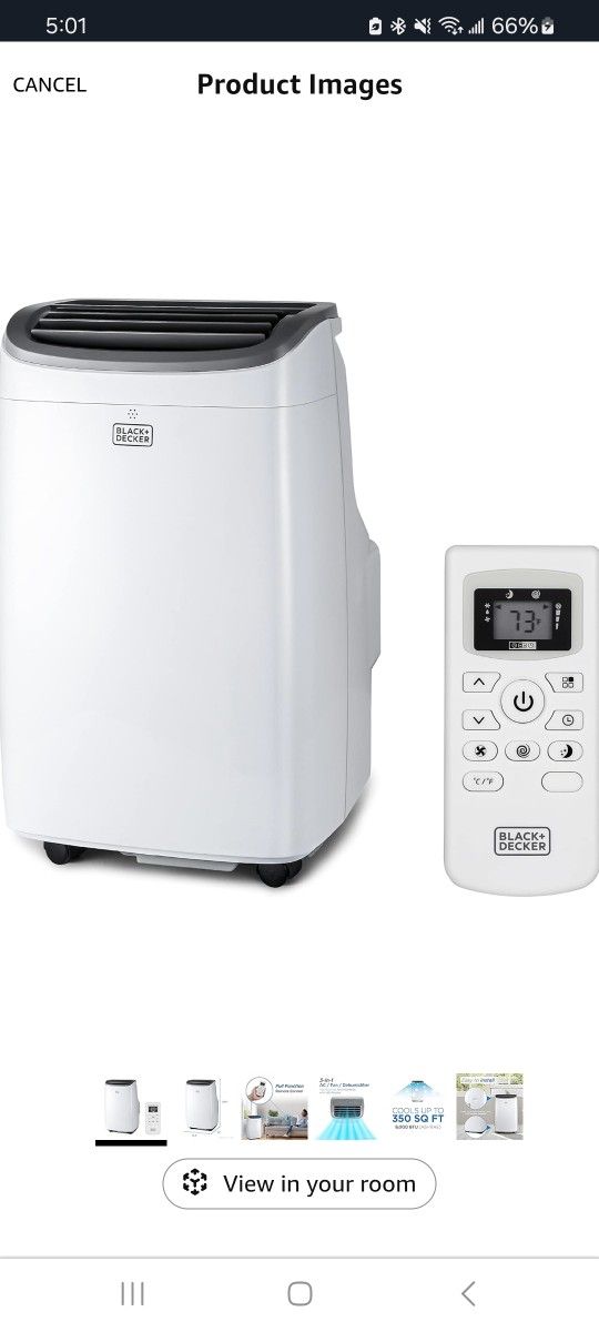 8,000 BTU portable AC. Black & Decker