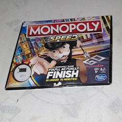 Monopoly Speed Edition Board Game In Excellent New Condition (Is Missing 1 Community Chest Card)
