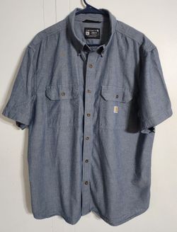 Carhartt Men's Loose Fit Midweight Chambray Short Sleeve Shirt