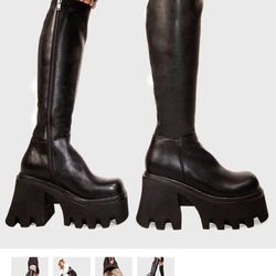 Knee High Chunky Platform Boots Lamoda