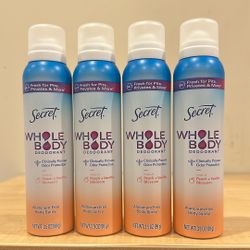 Secret aluminum-free Whole Body deodorant spray 3.5 oz: $4 each