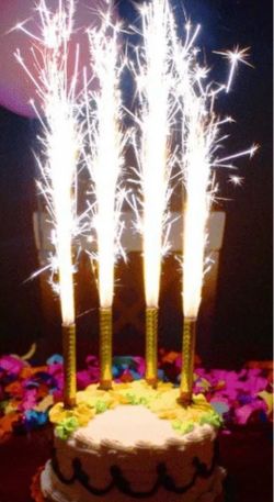 Birthday cake 6 Multi Color Sparkling Candles (Large) - Birthday Party Wedding Bottle Service - Candle Sparklers Cake Sparkler
