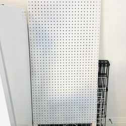 White Contemporary Pegboard with Stand for Home or Store