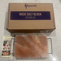 Himalayan Salt Cooking Block with Stainless Steel Tray