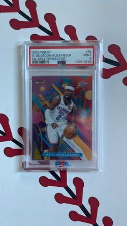 Topps 2025 Finest Shai Gilgeous-Alexander Oil Spill Refractor #66 PSA 9 Thunder