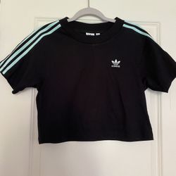 Adidas Black Crop Top T Shirt