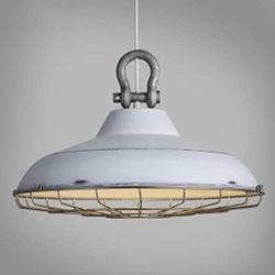 Susuo 18in Wide Pendant Light Rustic Look Wire Cage White Brand Nee