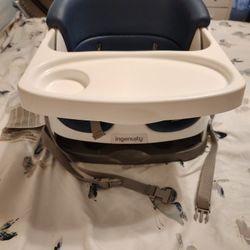 Ingenuity Baby Base 2-in-1 Booster Feeding and Floor Seat with Self-Storing Tray