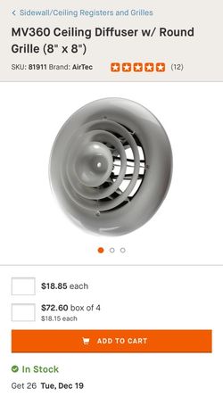 4 Airtec Ceiling Diffusers