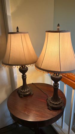 Two Bronze Table Lamps