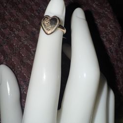 Vintage Gold Baby's Ring with Etched Design