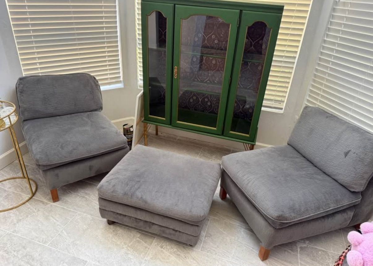 MCM Chairs And Ottoman