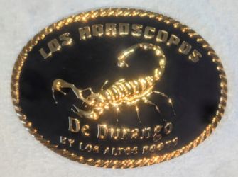 Los Horoscopos De Durango Scorpion Belt Buckle. By Los Altos Boots.