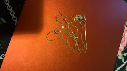 14kt Gold Necklace And Pendant Real Sand Hour Glass 