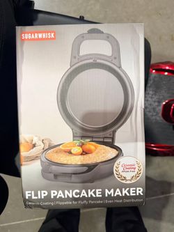 Flip Pancake Maker with Ceramic Nonstick Coating – Brand New