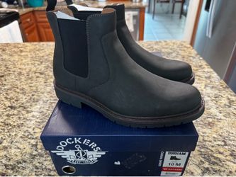 Dockers Durham Black Slip On Work Boots Casual Men’s Size 10