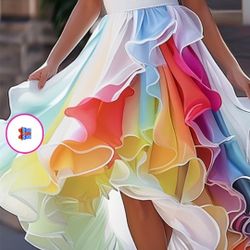 Rainbow Halter Top Dress