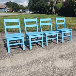 4 Small Blue Chairs (DIY Project)