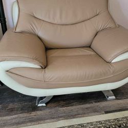 Italian Leather Sofas,and Armchair In Good Used Condition