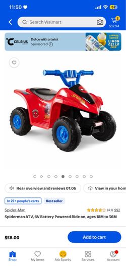 Spiderman Kids ATV power wheels