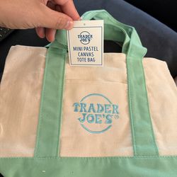 Mini pastel canvas tote bag green Easter