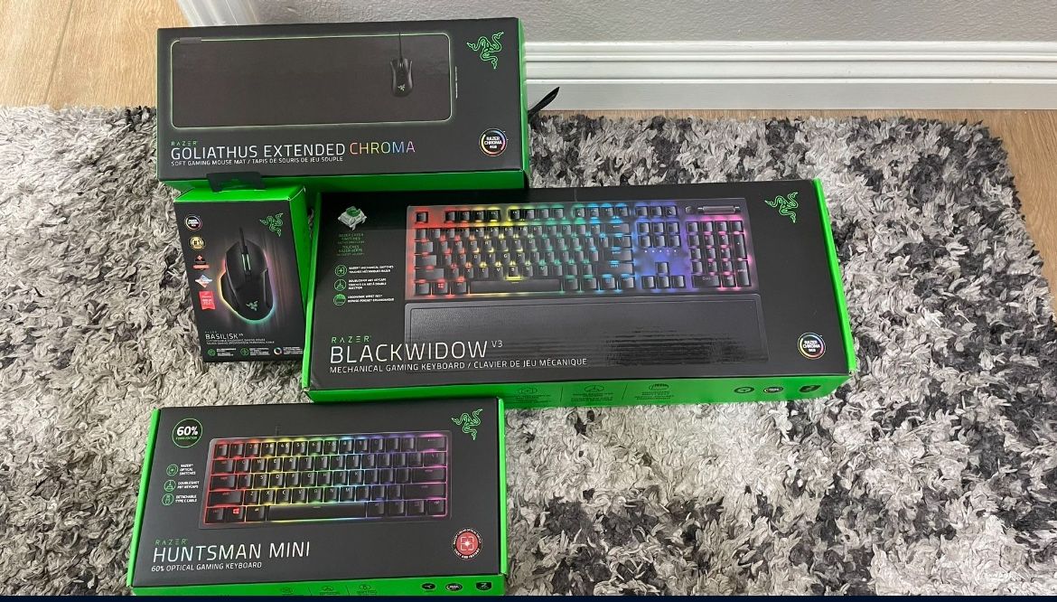 Boxed Razer Gaming Keyboards And Extras