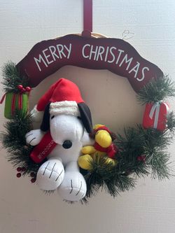 Snoopy & Woodstock Handcrafted Christmas Wreath