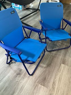 Folding Backpack Beach/Camping Chairs (2-pack)