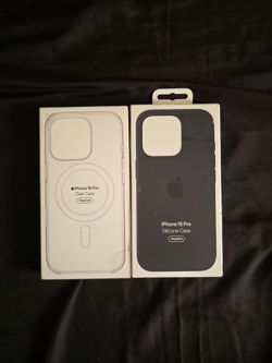 Apple iPhone 16 pro silicon case clear and denim color