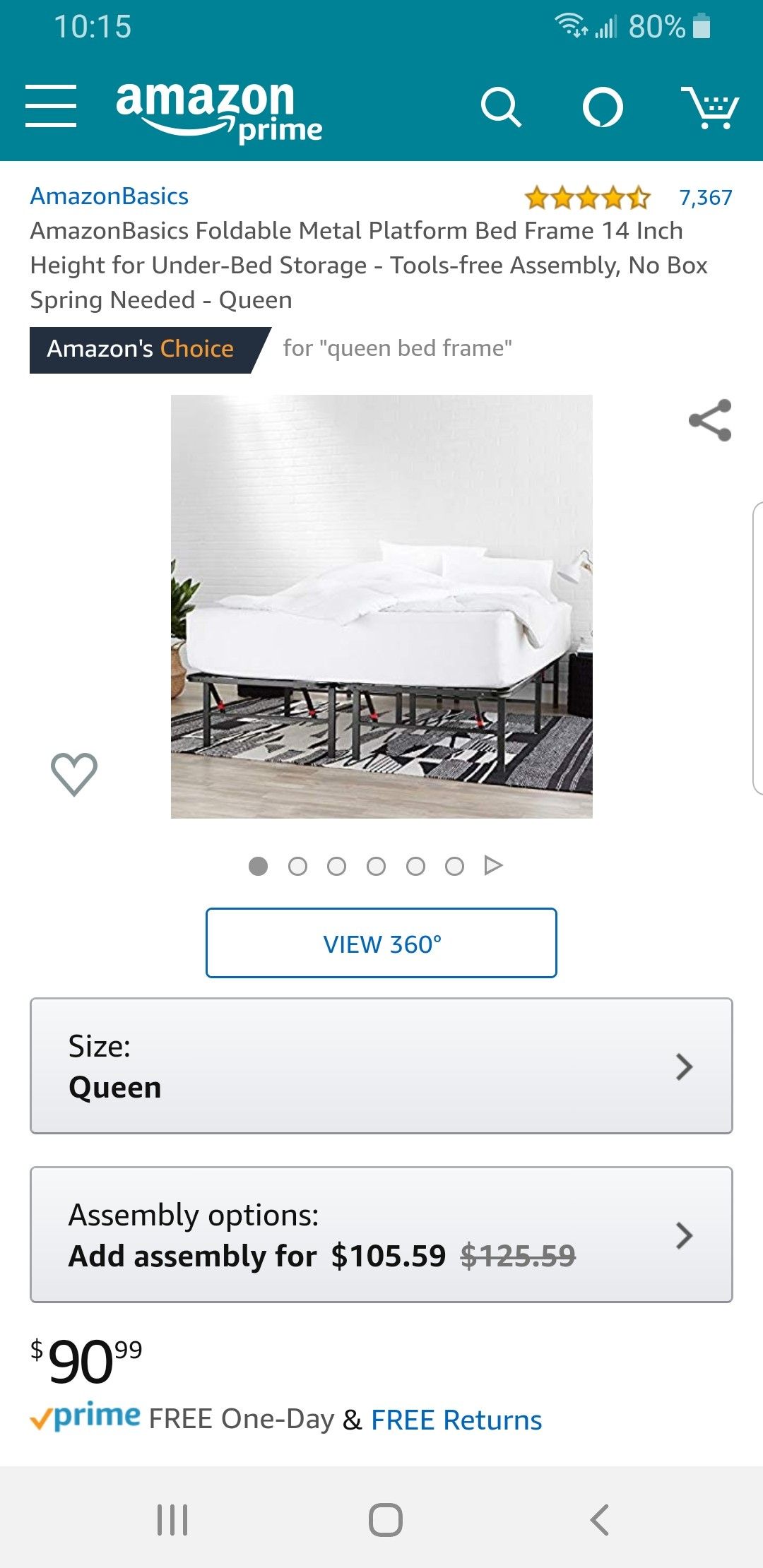 Brand new in box queen bed frame foldable