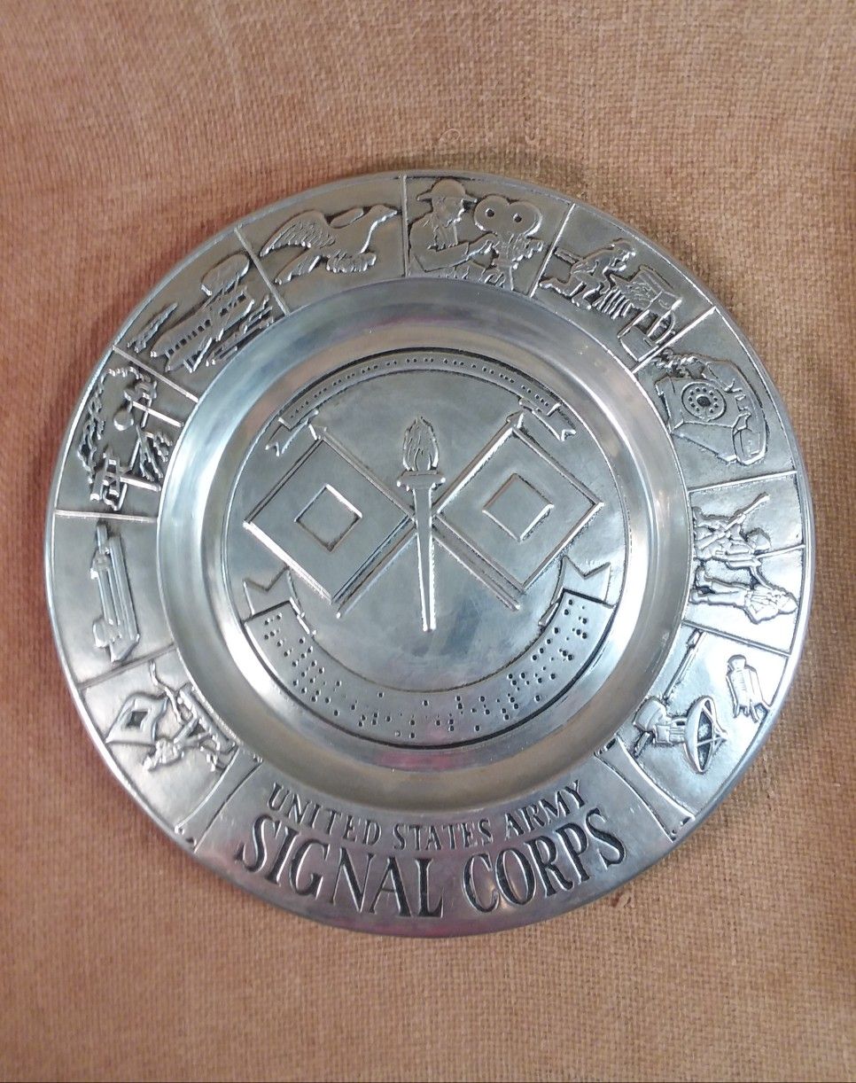Vintage US Army Signal Corps Pewter Plate