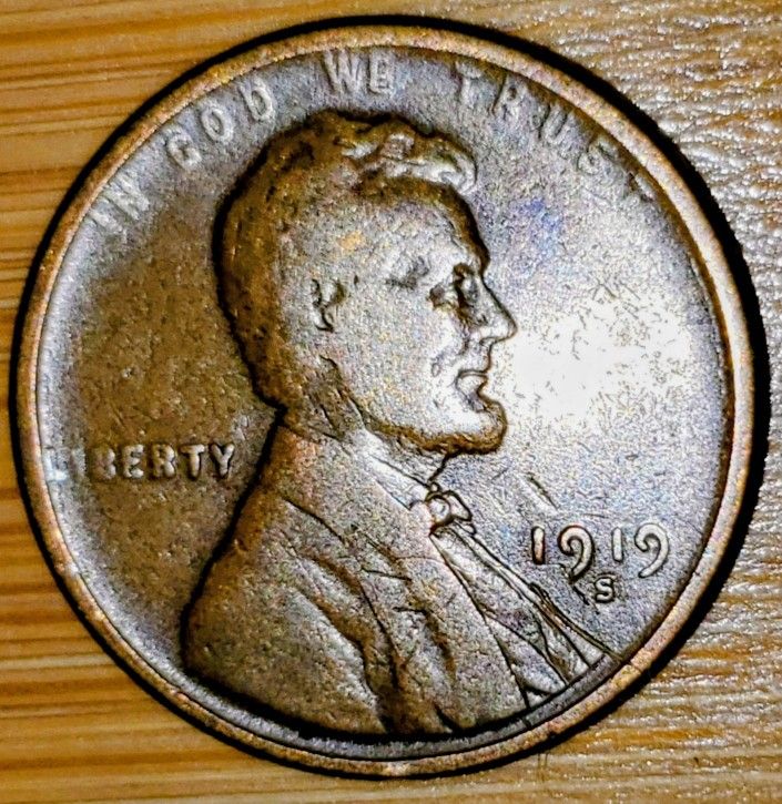 1919 S over S Lincoln Wheat Penny Mint Mark Error